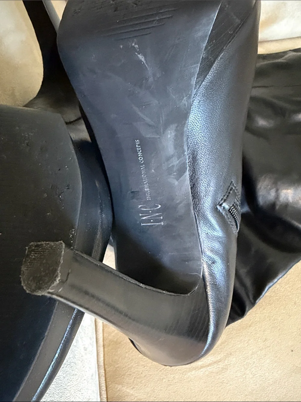 INC International Concepts Black Over-the-Knee Stiletto Boots